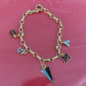 Gold Charm Bracelet with Letters